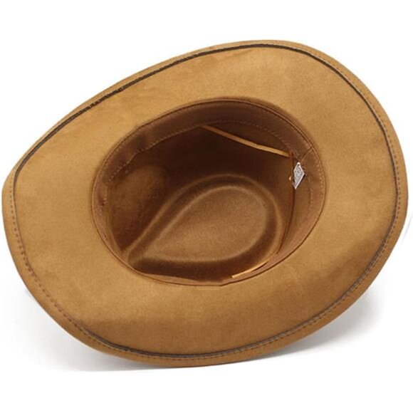 Suede Cowboy Cowgirl Hat Classic Khaki Suede Cowboy Cowgirl Hat Classic Khaki main image 3